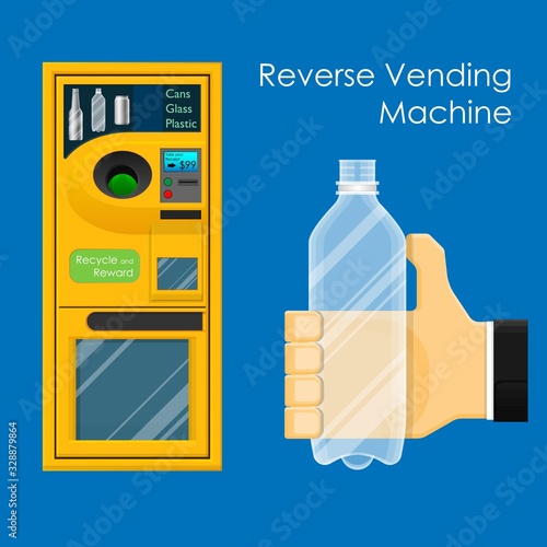 Reverse Vending Machine Recycling and Reward Money From Garbage Cans Bottle Plastic Glass Sale
