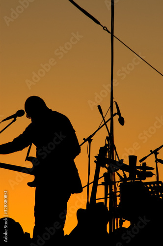 Silhouette of musicians