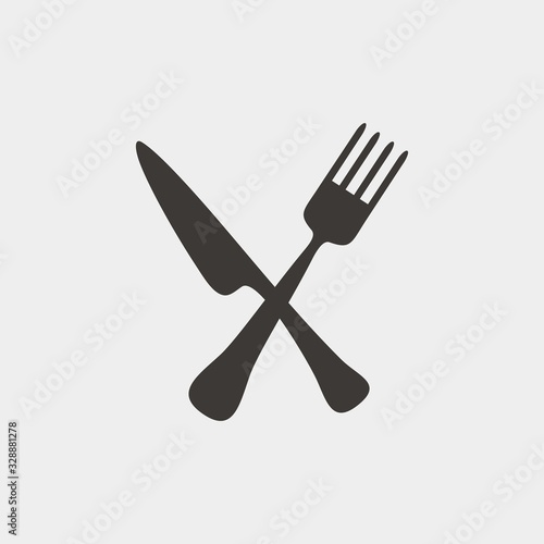 cutlery icon vector illustration folk and knife 