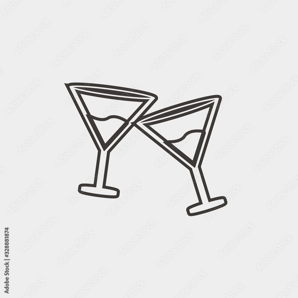 toast cheers wine glasses icon vector toast cheers wine glasses icon vector