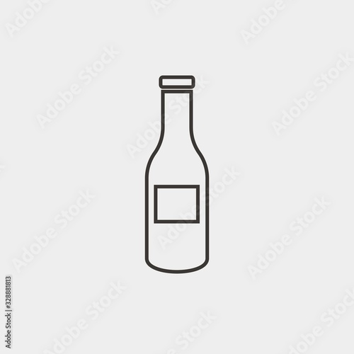 ketchup sauce bottle vector icon 