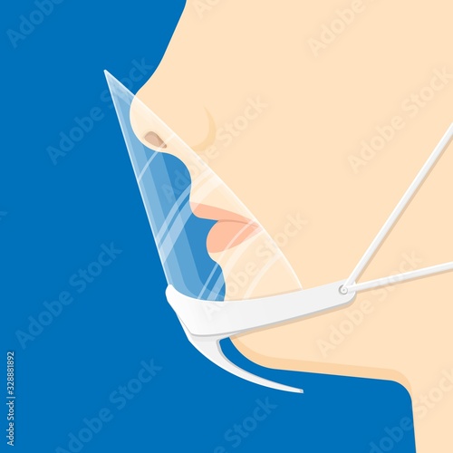 Transparent Anti Saliva Mask for Hygienic Sanitary Food court Canteen Catering Staff Wearing Anti-Fog Bacteria Germs Contagious Diseases Customer Service Food Business