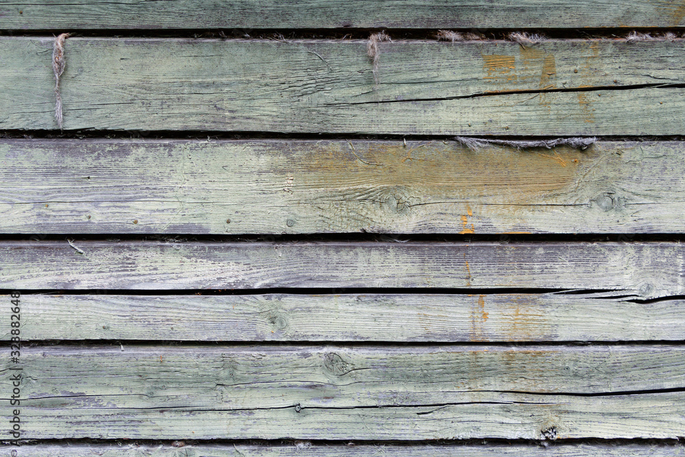 Green wooden wall from old boards. Green wooden wall from old boards.