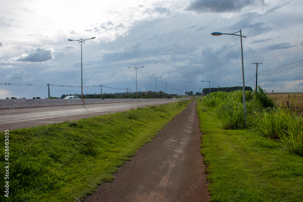 Bicycle lane on municipal road