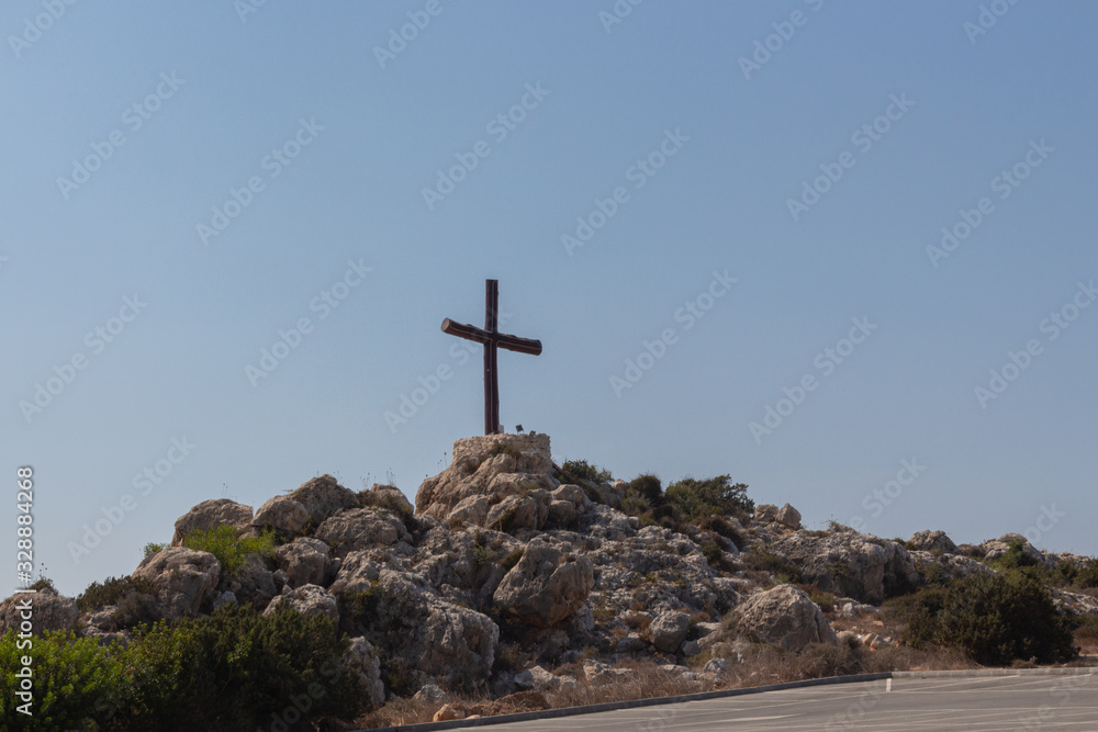 Cross on the hill near Agios Epiphanios church in Ayia Napa, Cyprus. Cross on the hill near Agios Epiphanios church in Ayia Napa, Cyprus.
