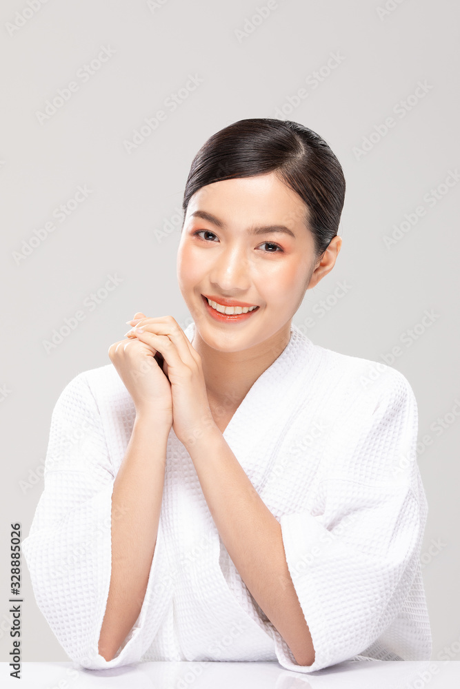 Beautiful Asian woman looking at camera smile with clean and fresh skin Happiness and cheerful with positive emotional,isolated on white background,Beauty Cosmetics and facial treatment Concept Beautiful Asian woman looking at camera smile with clean and fresh skin Happiness and cheerful with positive emotional,isolated on white background,Beauty Cosmetics and facial treatment Concept