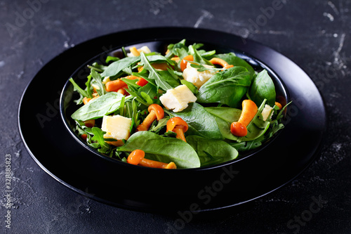 close-up of green fresh salad in a bowl
