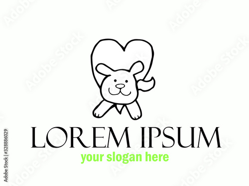 innovative and creative, minimalist animal logo. can use animal clinics, petshop and veterinarian. black and white simple stylish logo.