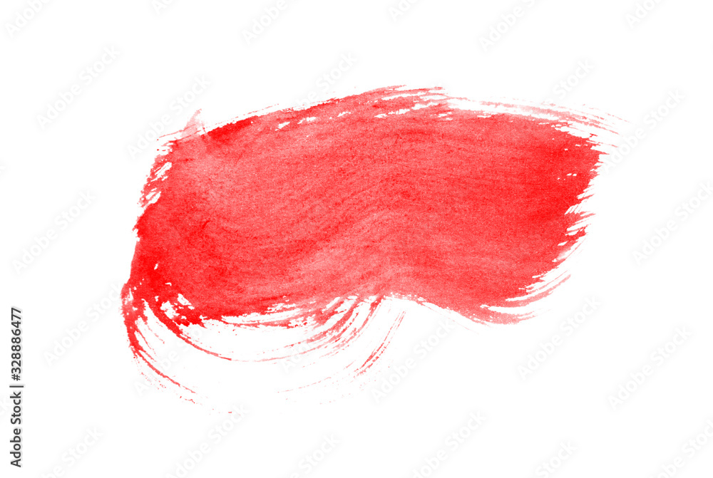 Red paint brush background. Red isolated brushes