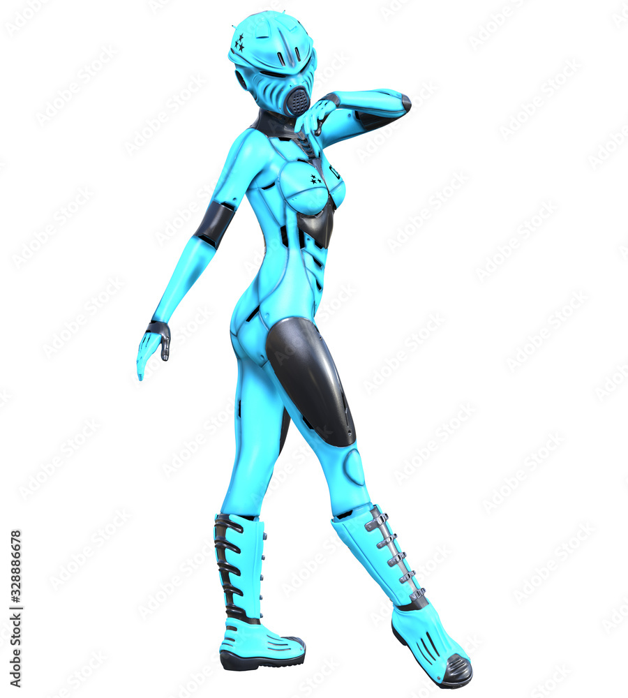 Robot woman. Matte metal droid. Artificial Intelligence. Robot woman. Matte metal droid. Artificial Intelligence.
