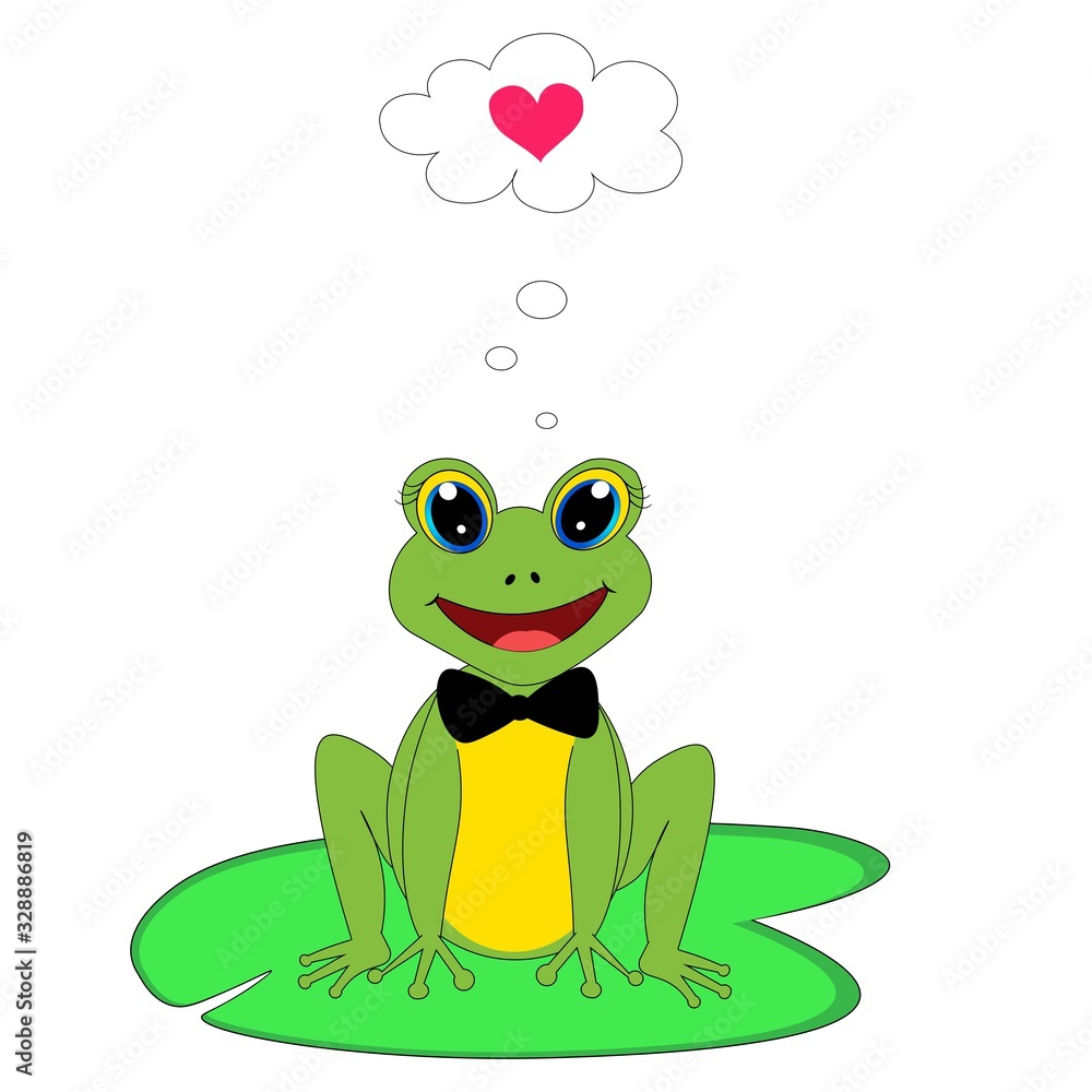 Obraz premium cute frog illustration nursery decor