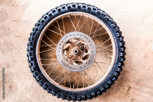 Front wheels, motocross tires of motorcycles.