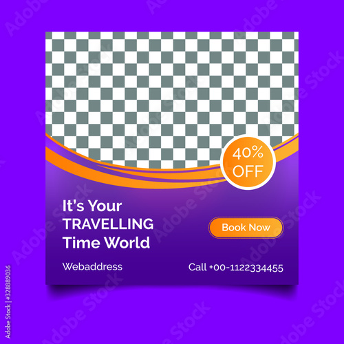 Travel adventure social media post design