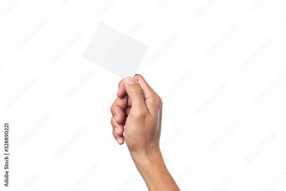 business man hand holding business card isolated on white background with clipping path business man hand holding business card isolated on white background with clipping path