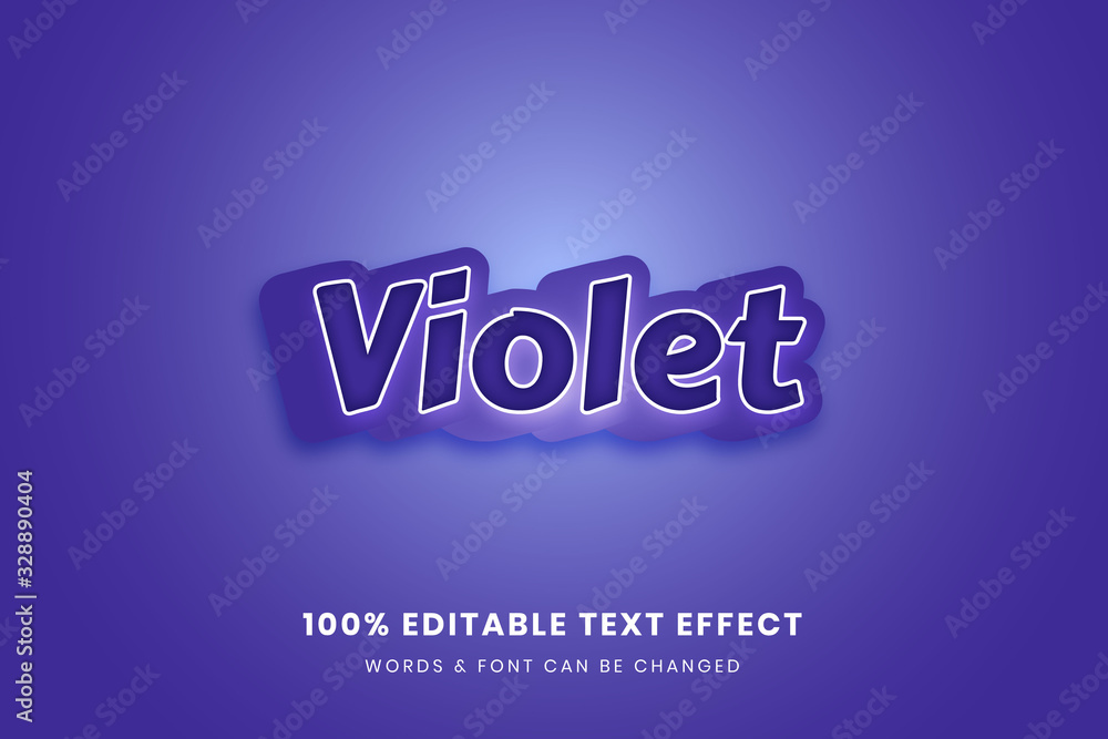 Violet 3d editable text effect