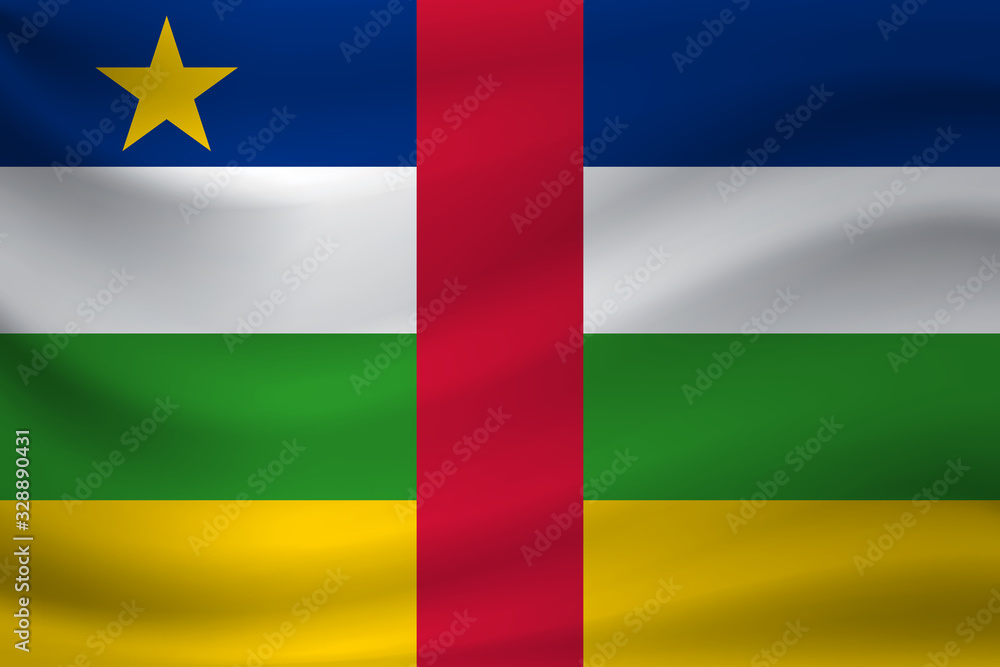 Waving flag of Central African Republic. Vector illustration Waving flag of Central African Republic. Vector illustration