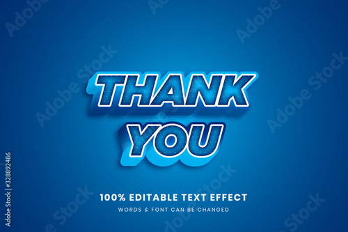 Thank you 3d editable text effect