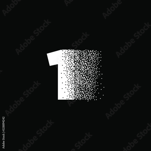 Initial Number 1 Particle Effect Logo Design