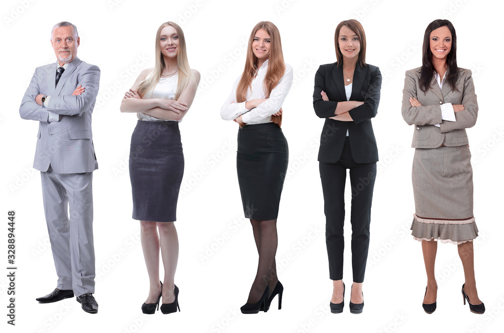 Obraz premium Collage of business people on white background