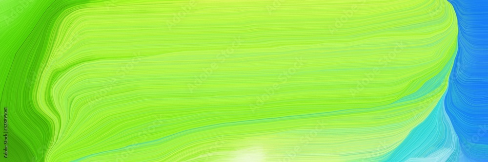 vibrant colored banner with waves. smooth swirl waves background design with green yellow, medium turquoise and dark green color