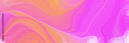 vibrant colored banner with waves. elegant curvy swirl waves background illustration with orchid, violet and light coral color