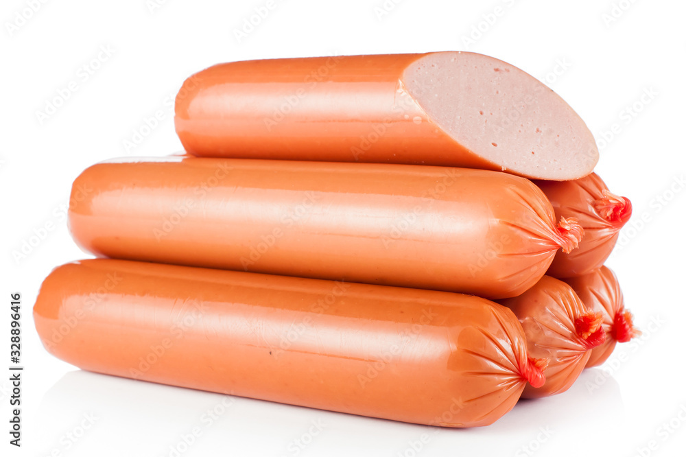 Tasty sausages on white Tasty sausages on white