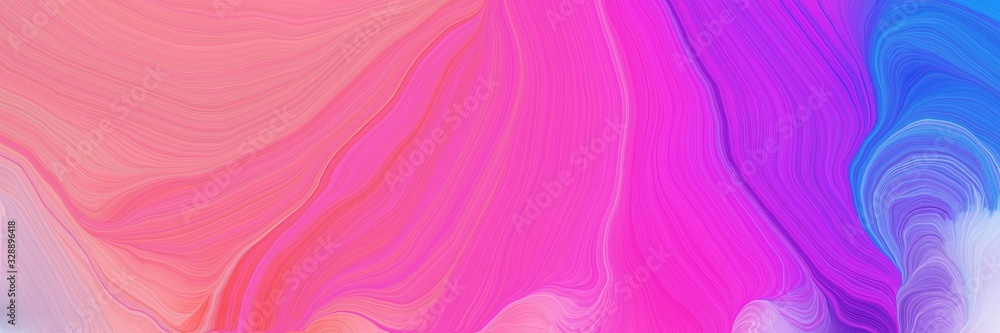 Obraz premium beautiful vibrant colored banner with hot pink, royal blue and medium orchid color. curvy background illustration