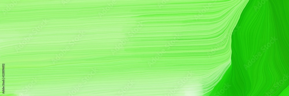 beautiful vibrant colored banner with light green, pale green and lime green color. abstract waves design