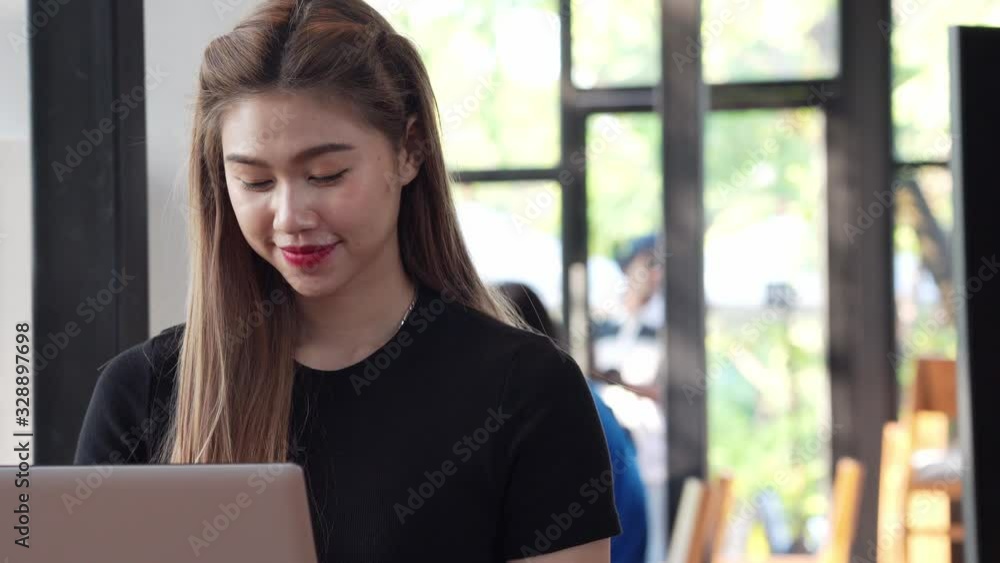 Beautiful Attractive Asian woman working with computer laptop and thinking to get ideas and requirement in Business startup feeling so happiness,Business Startup Concept Beautiful Attractive Asian woman working with computer laptop and thinking to get ideas and requirement in Business startup feeling so happiness,Business Startup Concept