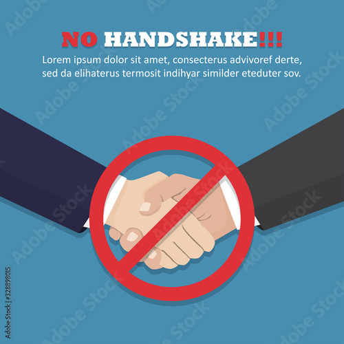 No handshake concept in a flat design. Vector illustration