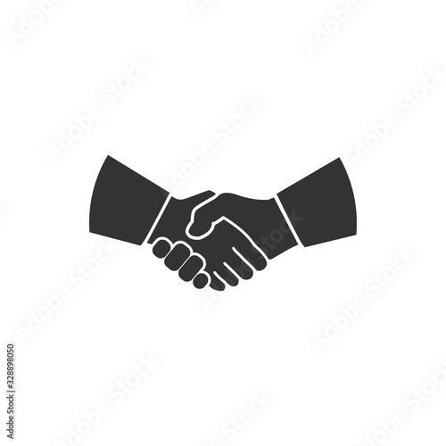 Handshake icon in a flat design. Vector illustration