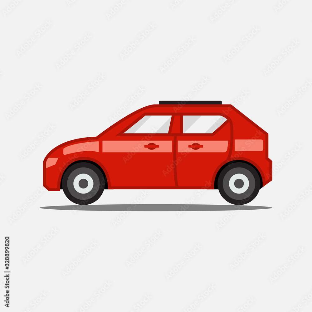 flat icons for red car,transportation,vector illustrations