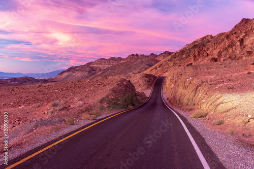 Sunset at Artist's Drive Death Valley National Park 