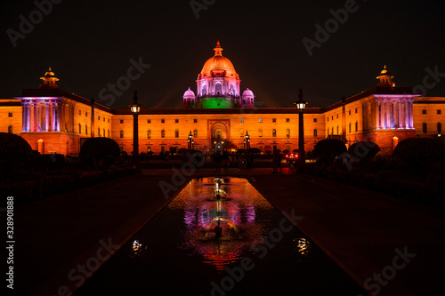 The Rashtrapati Bhavan is the official residence of the President of India located at the Western end of Rajpath in New Delhi, India. photo