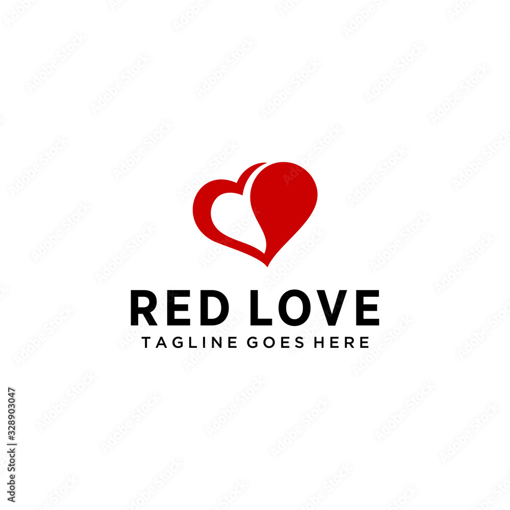 Creative modern heart Love vector logo Decorative design 