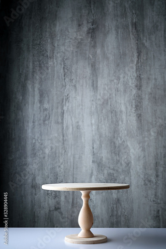 Stand for Cake on gray background