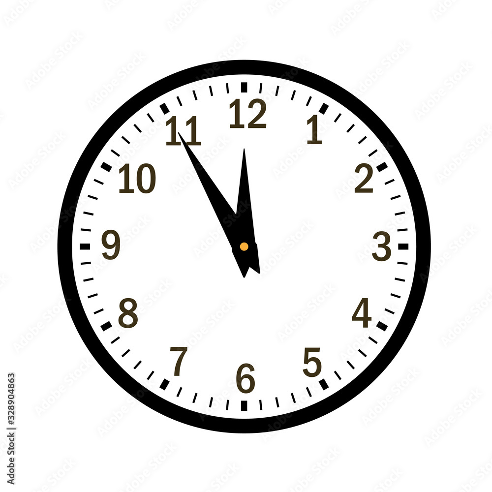 Happy New year 2020. Black clock, arrows, isolated on white background. Blurred design holiday banner, Christmas celebration party, poster. Template decoration card. Vector illustration Happy New year 2020. Black clock, arrows, isolated on white background. Blurred design holiday banner, Christmas celebration party, poster. Template decoration card. Vector illustration