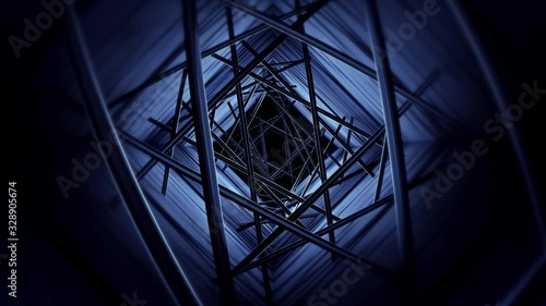 abstract modern tunnel 3d render animation loop