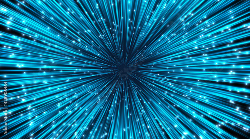 Vector abstract. Burst lines with lights.