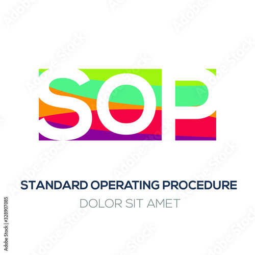 Creative colorful logo , SOP mean (standard operating procedure) .