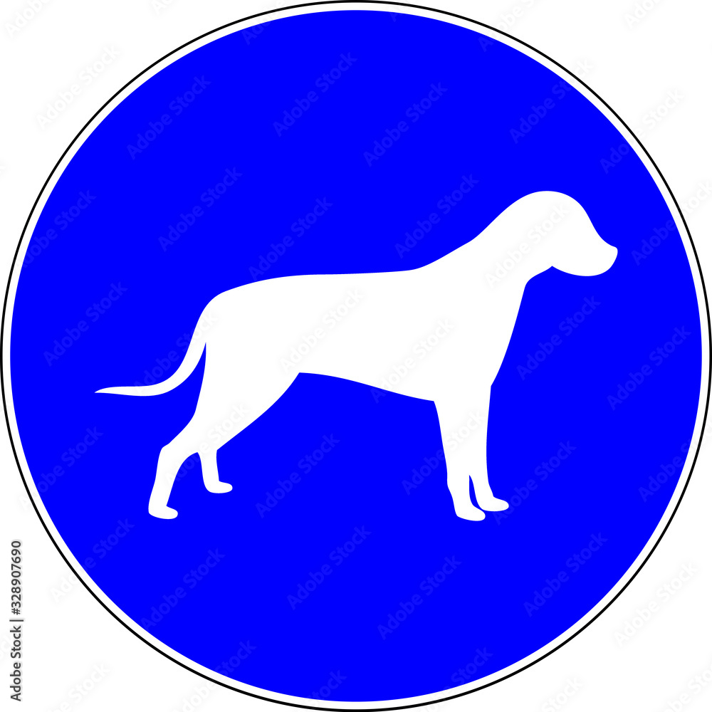 Dogs allowed blue sign