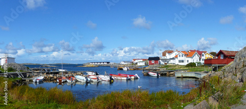 Panoramic view of the landscape and the buildings in Vrango island, Archipelago of Gothenburg, Sweden photo