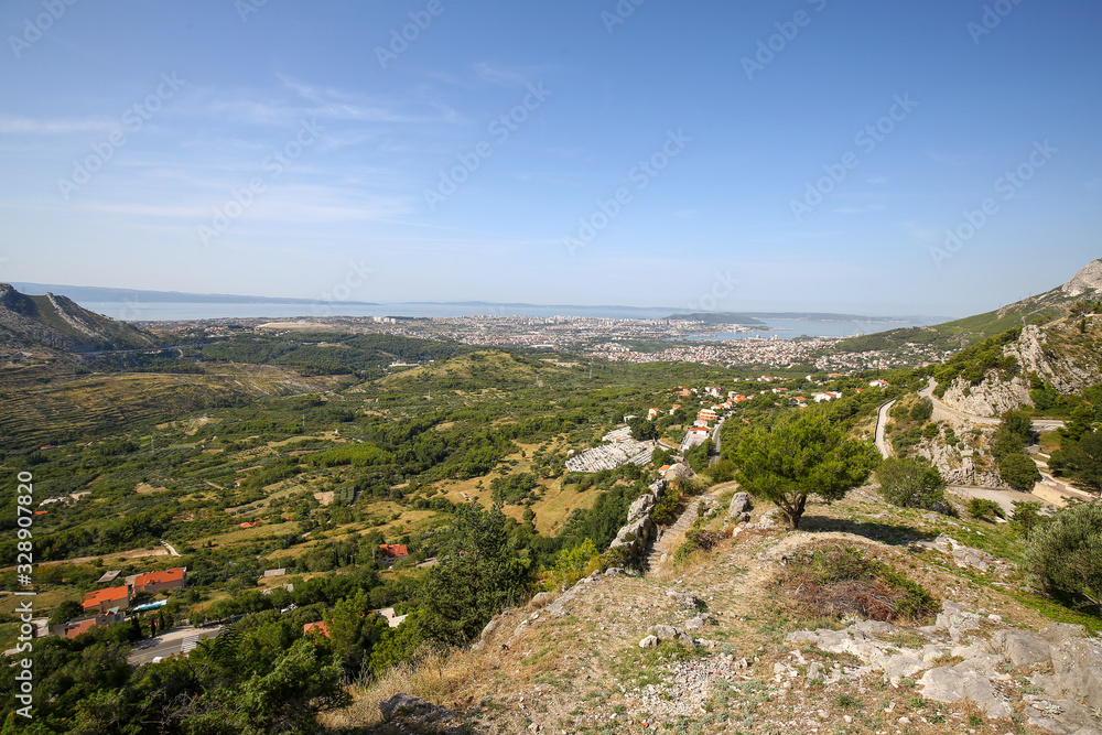 View of the city of Zadar from the Klis fortress