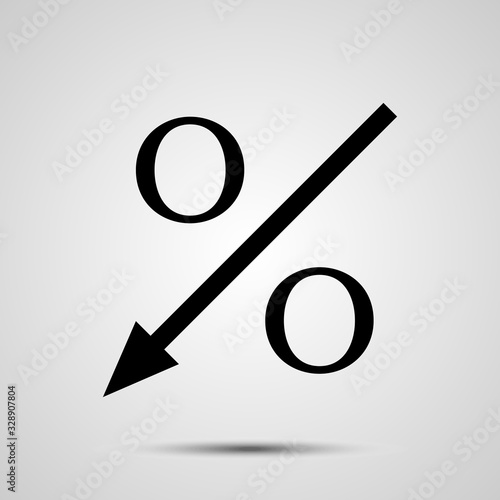 Percent down vector flat icon.