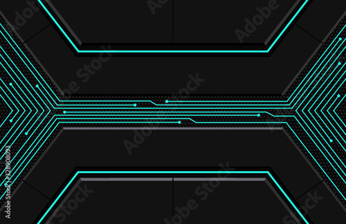 3d realistic dark techno background. Illustration Abstract geometric shape modern futuristic, mechanical, science, technology background. Dark Elegant gaming wallpaper