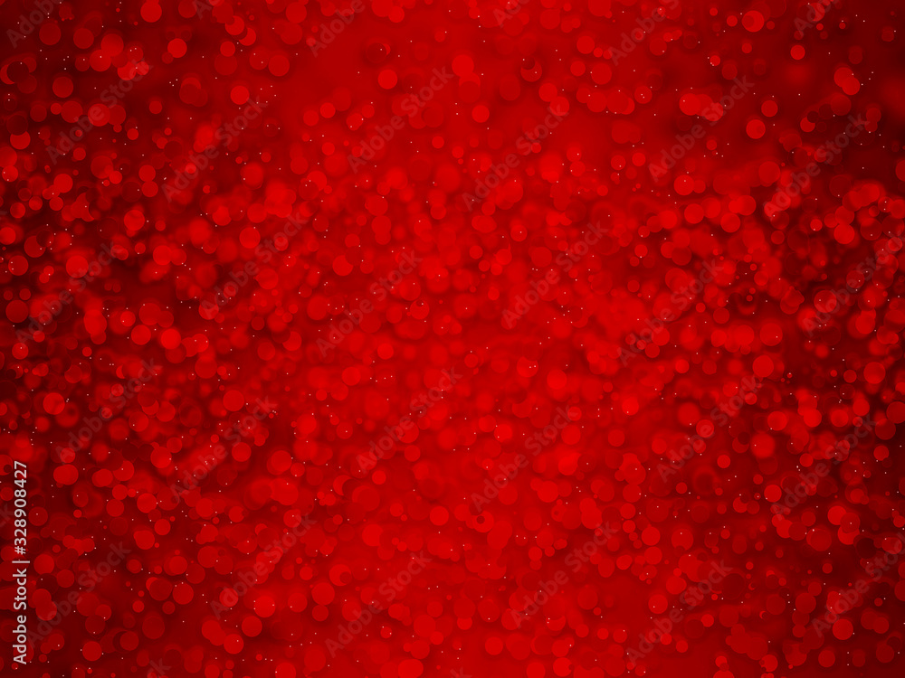  Abstract christmas background. Red bokeh holidays light  background texture.