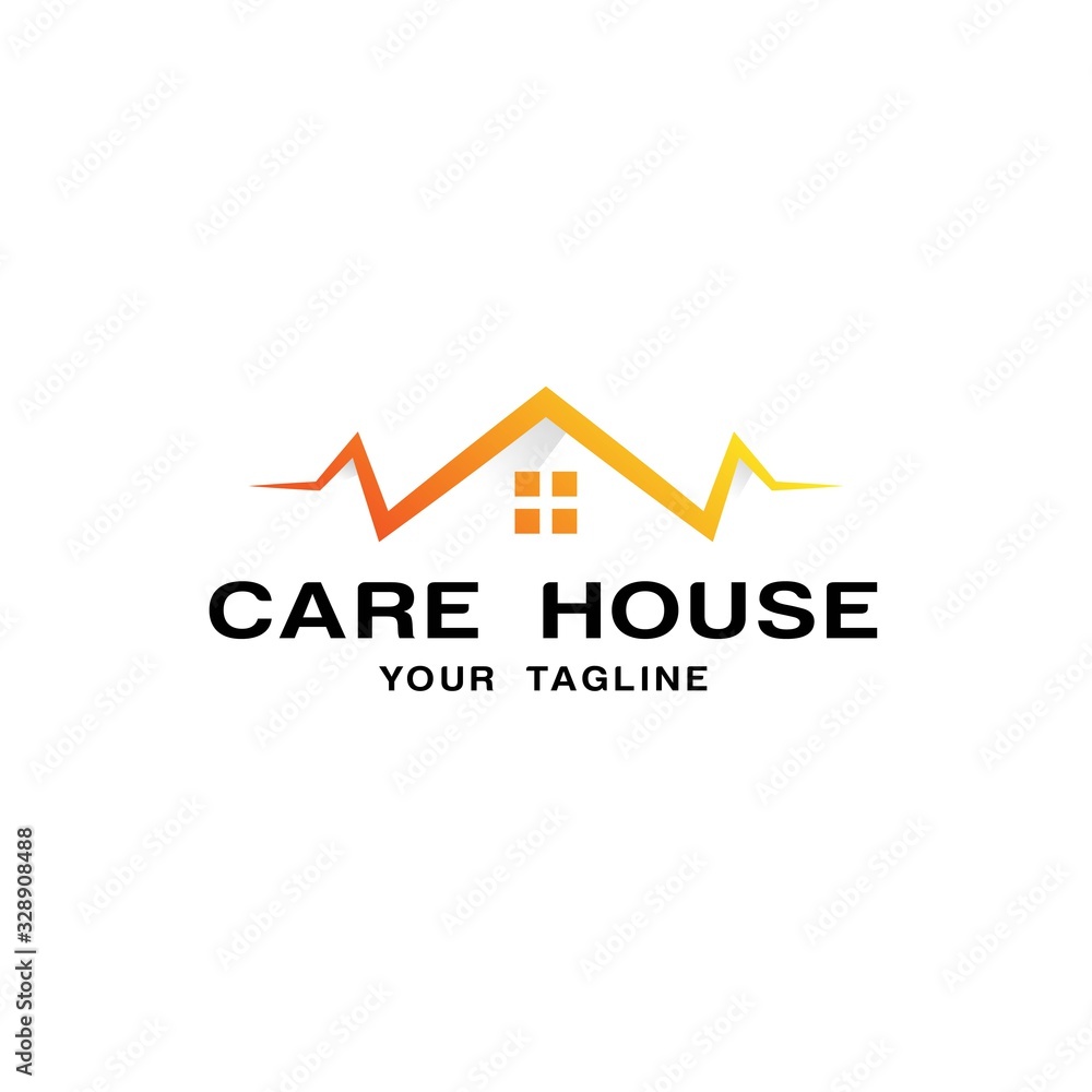 Modern Logo Design with Gradients, Houses with Heartbeat Lines, Triangles form Heartbeats and Four Squares form Home Windows Modern Logo Design with Gradients, Houses with Heartbeat Lines, Triangles form Heartbeats and Four Squares form Home Windows