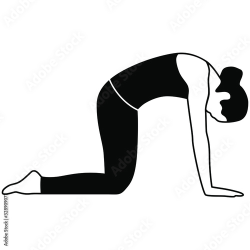 An illustration of the cat yoga pose