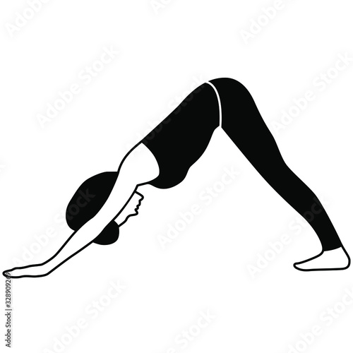 An illustration of the downward dog yoga pose