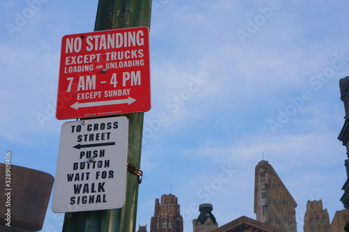 English traffic sign billboard precautions photo